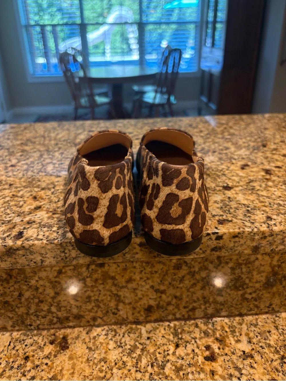 Dear Frances Gia Leopard Calf Hair Loafers 36 US 6 Gold Tan Flats Slip On Italy